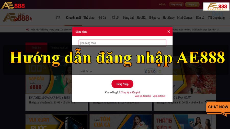 Hướng dẫn đăng nhập AE888
