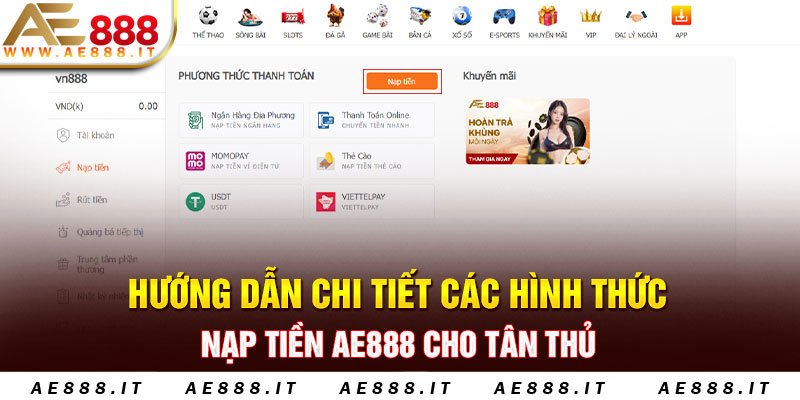 Nạp tiền AE888 nhanh chóng